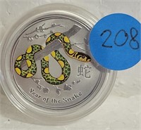 2013 COLORIZED YEAR OF THE SNAKE AUSTRALIAN HALF D