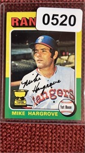 Topps #106 1975 Rangers Mike Hargrove, Signed
