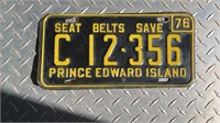1976 PRINCE EDWARD ISLAND LICENCE PLATE