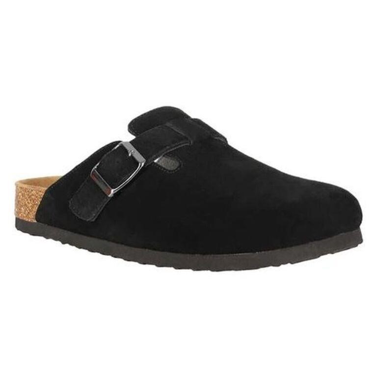 Aquatherm Women's 7 Suede Clog, Black 7