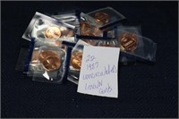 22 - 1987 Un Circulated Lincoln Cents