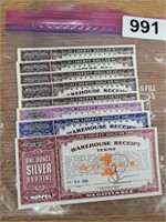 WAREHOUSE SILVER RECIEPTS