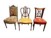 3 Antique & Vintage Side chairs
