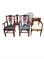 5 assorted vintage chairs