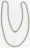 Sterling Rope Chain Necklace 24”