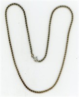 Sterling Rope Necklace Chain 18”