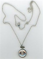 Silver Rose Necklace Watch New 29”