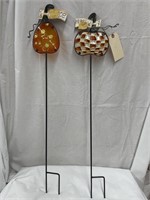 2-Pumpkin Decorative Stakes