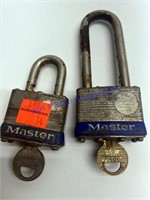 2 Master padlocks with keys