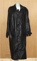 DANIER CANADA BLACK BUTTON-UP LEATHER TRENCH COAT
