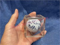 Signed golf ball by Art Carney in case