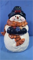 Snowman Cookie Jar (some stains)