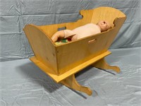 Vintage Doll w/ Bassinet