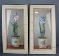"Tulip" & "Iris" Villeneuve Framed Art