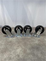 5 inch industrial swivel and rigid casters, set