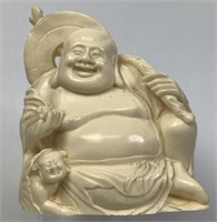 Vintage Resin Sitting Laughing Buddha