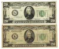 1928-1934 US $20 FEDERAL RESERVE BANK NOTES