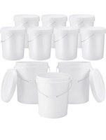 New Gerrii 10 Pack White Plastic Bucket with