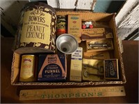Antique tins and boxes +more