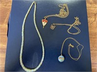 Misc necklaces 14k, sterling, opal