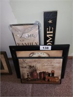 4 PC.  WOOD AMERICANA WALL DECOR PCS.