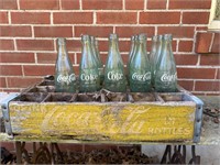Antique Coca-Cola Crate & bottles