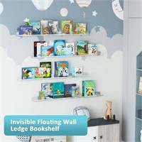 3 Pack Acrylic Wall Shelves, Self-Adhesive 15"
