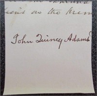 John Quincy Adams Signed Document Unique Artifact
