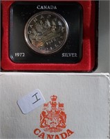 1972 SILVER DOLLAR COIN -  CANADA