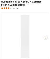 6 in. W x 30 in. H Cabinet Filler in Alpine White