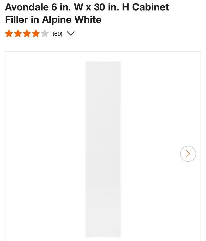 6 in. W x 30 in. H Cabinet Filler in Alpine White