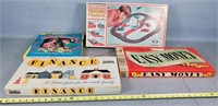 4 Vintage Board Games - Track Game has No Cars