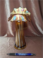 Antique Carnival Glass Vase - 9.5'