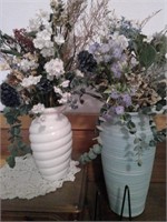 vases and faux flowers