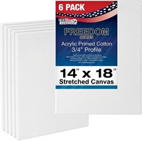 14 x 18 inch Stretched Canvas  Primed 6-Pack -