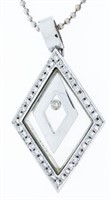 Necklace with a Diamond Solitaire Floating in the