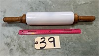 Milk Glass Rolling Pin