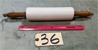 Milk Glass Rolling Pin