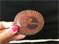 Vintage Leather Pheasant Belt Buckle
