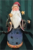 METAL SANTA CLAUSE CANDLE HOLDER