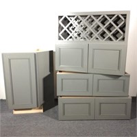 4 Cabinets, Greyloft Maple / Medium Grey