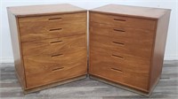 Pair of Dunbar mid century modern chest of drawers