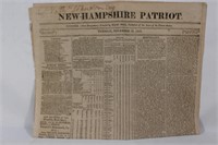 1816 New Hampshire Patriot Newspaper.