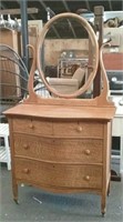 Vintage 4 Drawer Dresser With Mirror, Approx.