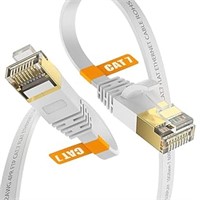 Cat7 20FT Ethernet Cable White-10Gbps Shielded &