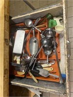 Drawer of kitchen utensils