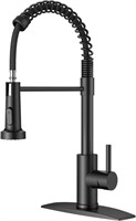 FORIOUS Black Kitchen Faucet With Sprayer