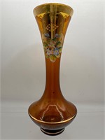 Vintage Amber enameled vase
