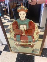 Vintage Mirror with Chinese Emperor Detail