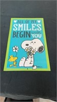 11”x7” all of my smiles begin with you peanuts